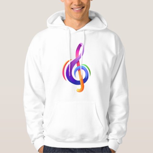 Coloured Musical Staff Symbol Graphic Hoodie