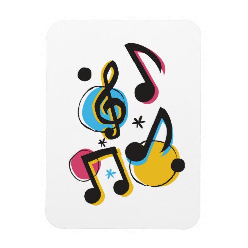 Coloured Musical Staff Symbol  Magnet