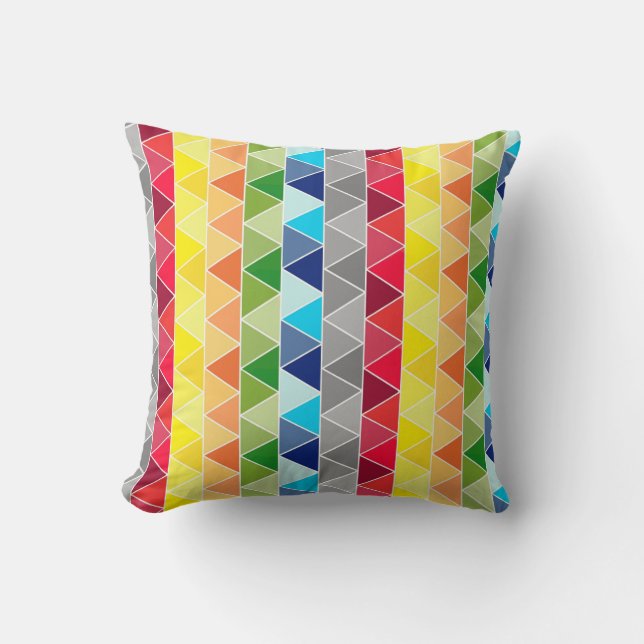 Coloured Sripes Reversible Throw Pillow (Front)