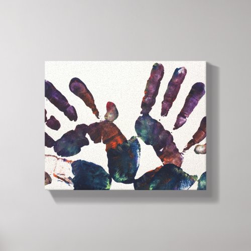 Coloured Stretched Hand Canvas Print