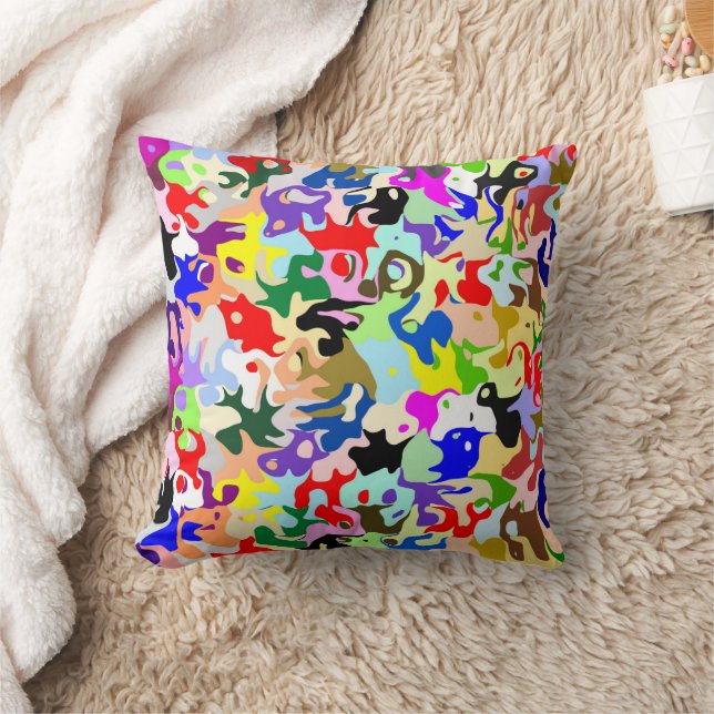 Colourful Abstract Art Design Throw Pillow (Blanket)