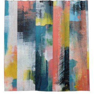 Colourful abstract collage. shower curtain