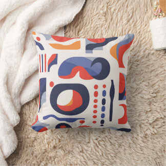Colourful abstract geometric shapes in the style throw pillow