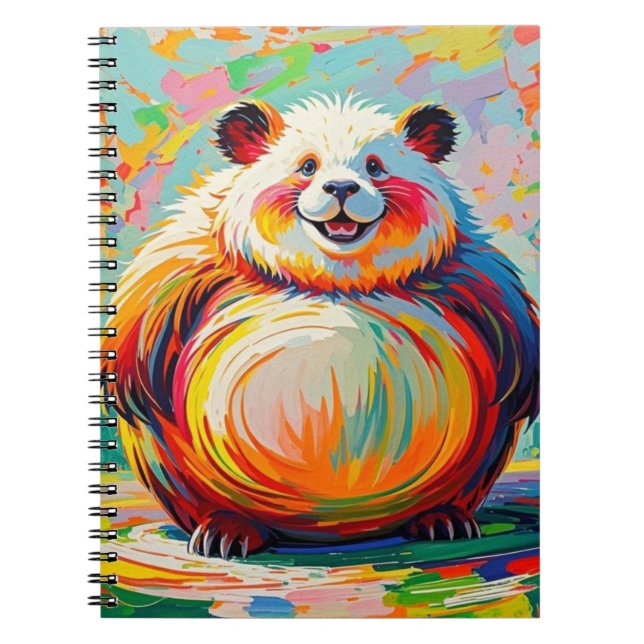 Colourful abstract giant bear panda art design  notebook (Front)