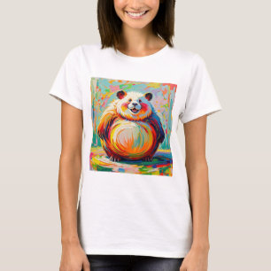 Colourful abstract giant bear panda art design T-Shirt