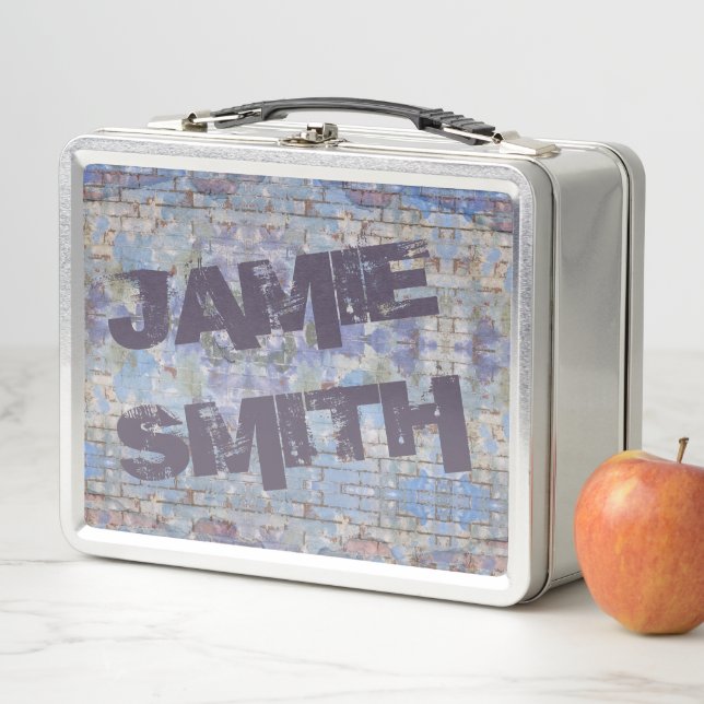 Colourful Abstract Graffiti Wall Street Art Metal Lunch Box (In Situ)