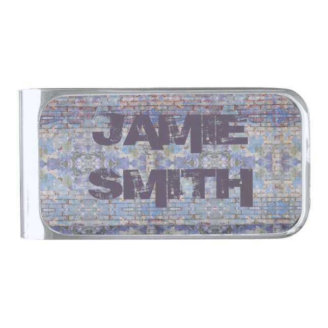 Colourful Abstract Graffiti Wall Street Art Silver Finish Money Clip (Front)