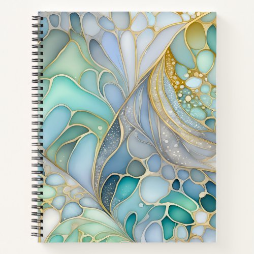 Colourful Abstract Ink Art Spiral Notebook