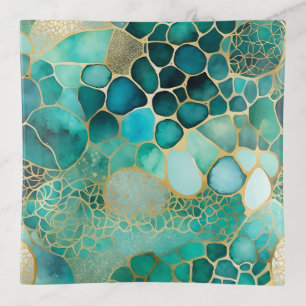 Colourful Abstract Ink Art Trinket Tray