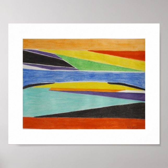Colourful Abstract Landscape Art Print (Front)