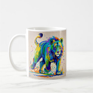 Colourful abstract Lion animal art design Coffee Mug