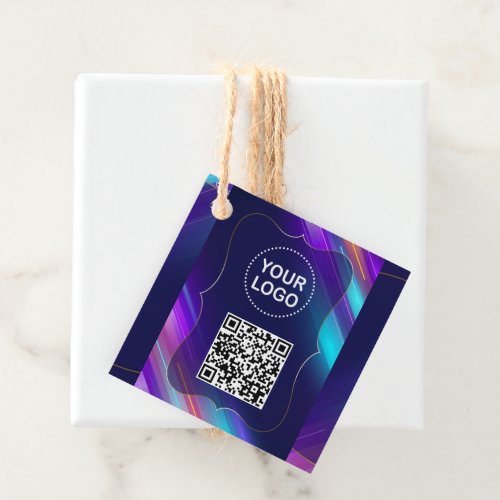 Colourful Abstract Logo QR code Promote Business Favor Tags