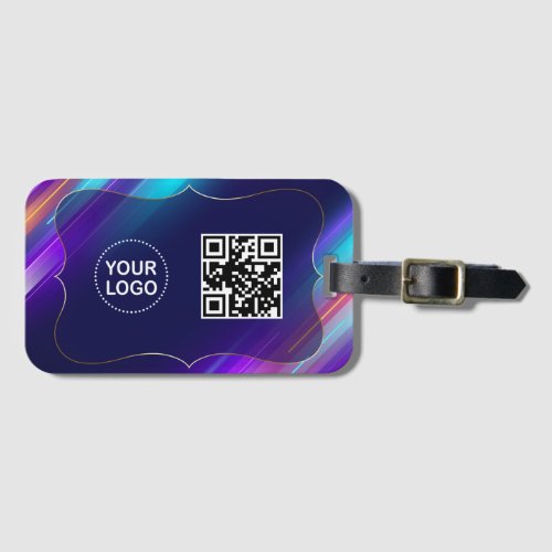 Colourful Abstract Logo QR code Promote Business Luggage Tag