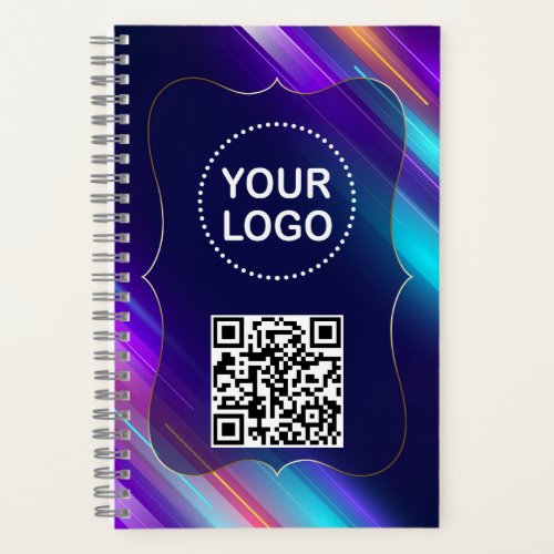 Colourful Abstract Logo QR code Promote Business Notebook