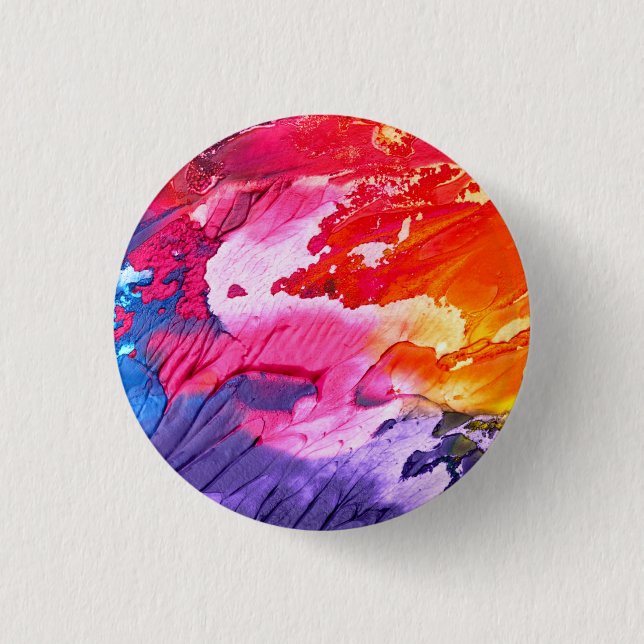 Colourful Abstract Painting Button (Front)