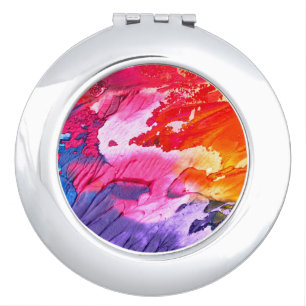 Colourful Abstract Painting Compact Mirror