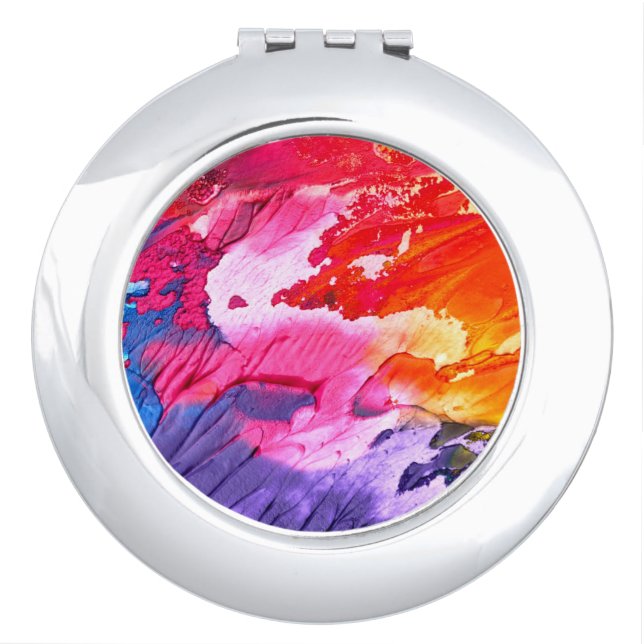 Colourful Abstract Painting Compact Mirror (Front)