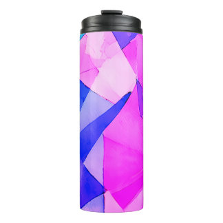 Colourful abstract painting with triangles  thermal tumbler