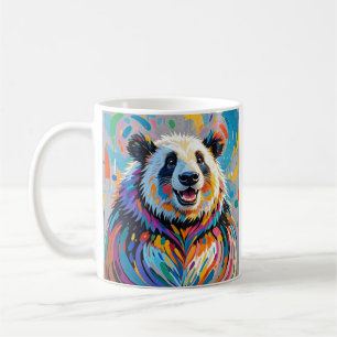 Colourful abstract panda animal art design coffee mug