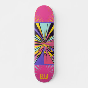Colourful Abstract Pop Art Personalised Skateboard