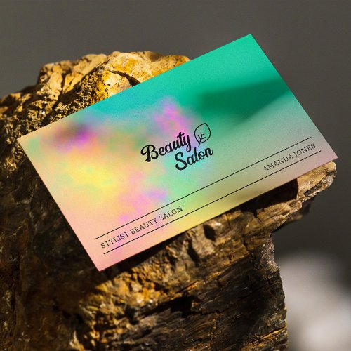 Colourful Abstract Watercolor Hair Beauty Salon Business Card