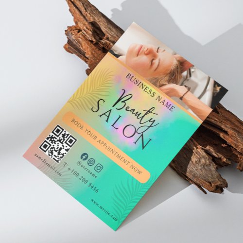 Colourful Abstract Watercolor Hair Stylist Script Flyer