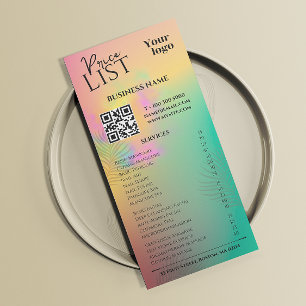 Colourful Abstract Watercolor Service Price List Rack Card