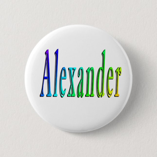 Colourful Alexander Name, Button (Front)