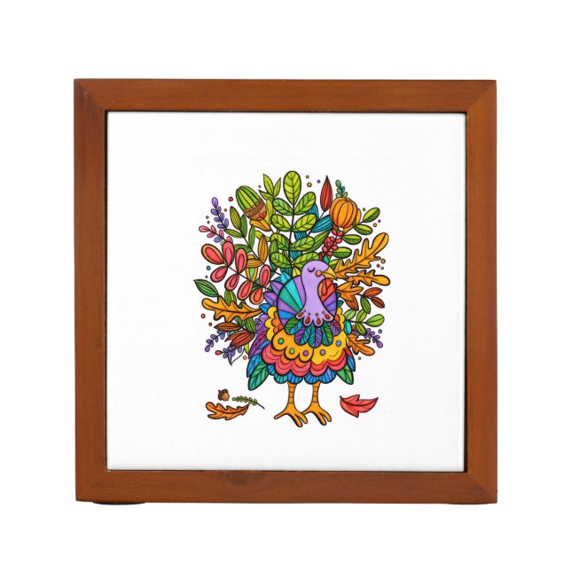 Colourful and amazing funny turkey styled desk organizer (Front)