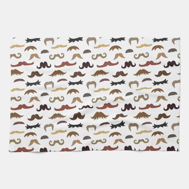 Colourful and Cool Moustaches Pattern Towel (Horizontal)