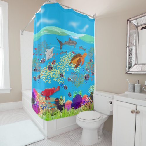 Colourful And Vibrant Ningaloo Coral Reef  Shower Curtain