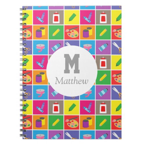 Colourful Arts and Craft Pattern Kids Sketchbook Notebook