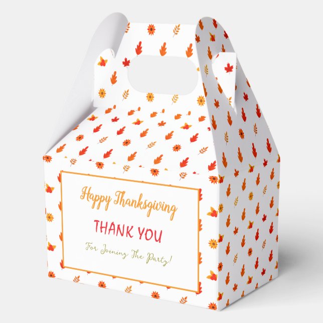 Colourful Autumn Leaves Thanksgiving Dinner Party  Favor Boxes (Front)