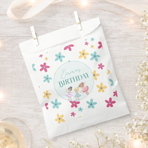 Colourful Ballerina Birthday Party Favor Bag