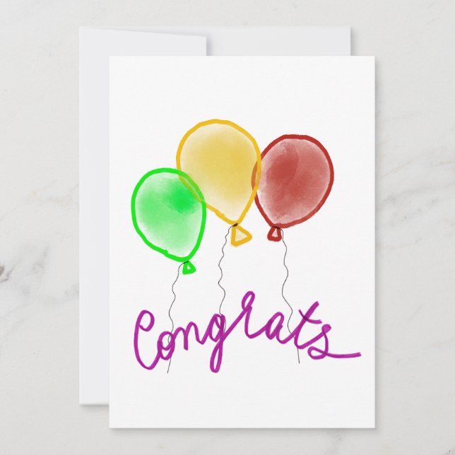 Colourful balloons congrats card (Front)