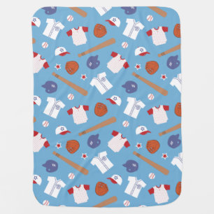 Colourful Baseball Theme Pattern For Babies Receiving Blanket