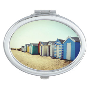 Colourful Beach Huts In The Sun Vanity Mirror
