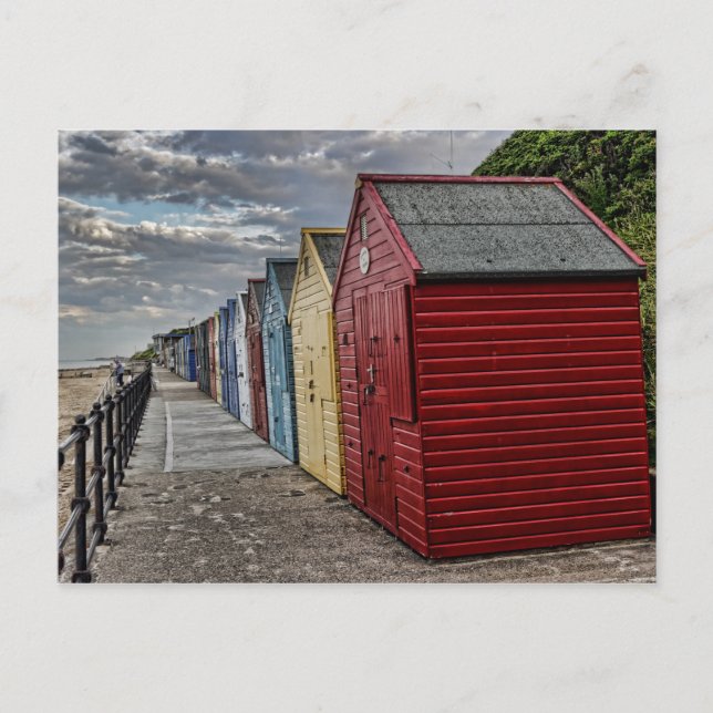 Colourful Beach Huts Postcard (Front)