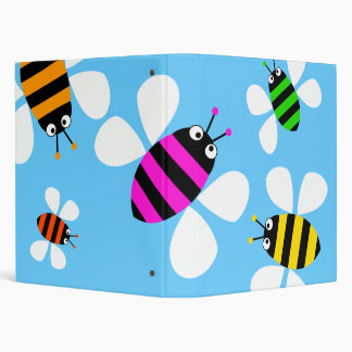 Colourful Bees 3 Ring Binder