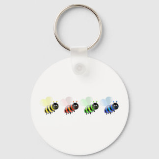 Colourful Bees Keychain