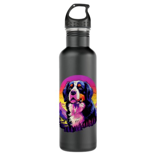 Colourful Bernese Mountain Dog Dog Dad Mom Graffit Stainless Steel Water Bottle