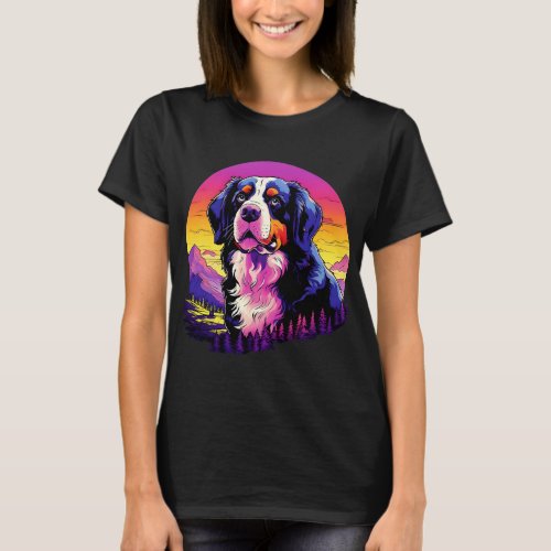 Colourful Bernese Mountain Dog Dog Dad Mom Graffit T_Shirt