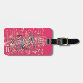 Colourful Bicycle Drawing Luggage Tag by Old_Crow_Designs at Zazzle