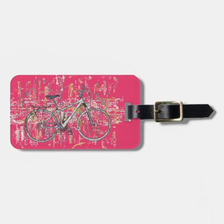 Colourful Bicycle Drawing Luggage Tag