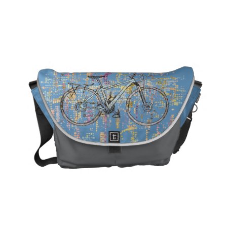 Colourful Bicycle Drawing Small Messenger Bag
