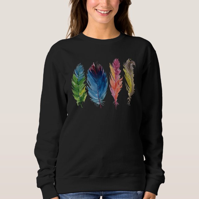 Colourful bird feathers sweatshirt (Front)