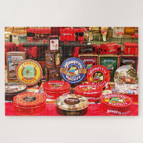 Colourful biscuit tins jigsaw puzzle