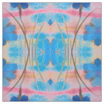 Colourful Blue and Pink Floral Print Fabric