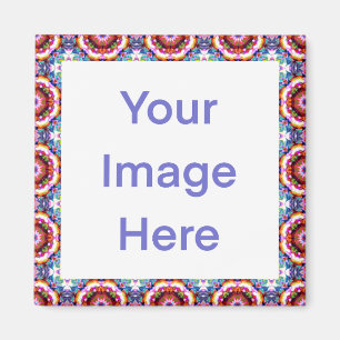 Colourful Blue Bold Green Bright Pink Geometric Magnet
