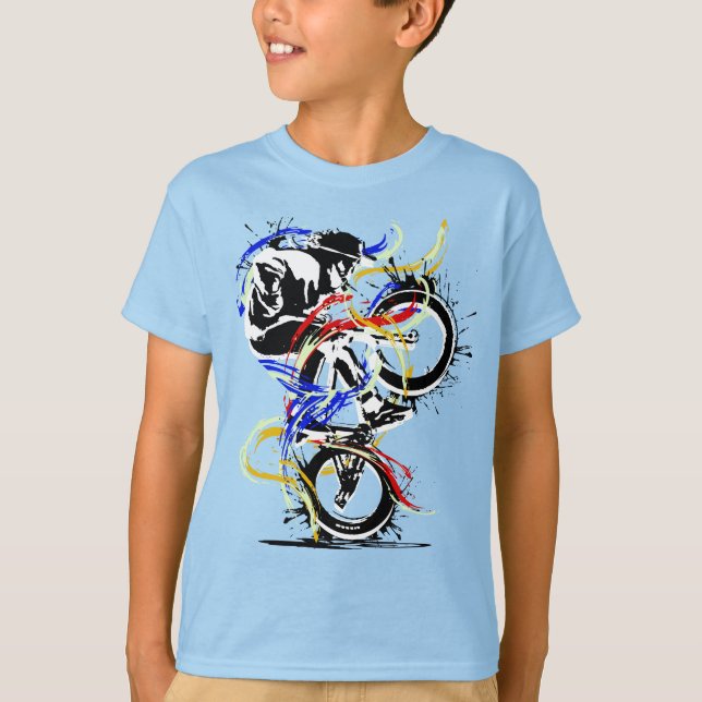 Colourful Bmx Flatland Bike T-Shirt (Front)
